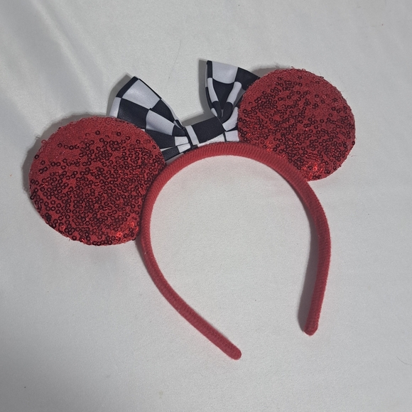 Disney Inspired Cars Lightning Mcqueen Ears Headband Bow - Picture 3 of 3